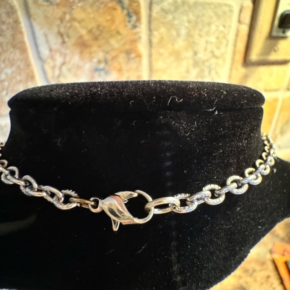 Pandora style quality CHARM NECKLACE 16in 5 charms lobster clasp. - Picture 2 of 7